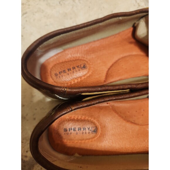 Sperry Women's Top Sider Angelfish Boat Shoes Brown Leather Bronze Accents Sz 10 - Picture 5 of 11
